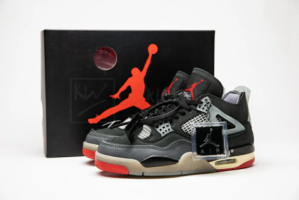 air jordan 4 retro bred with mesh toebox