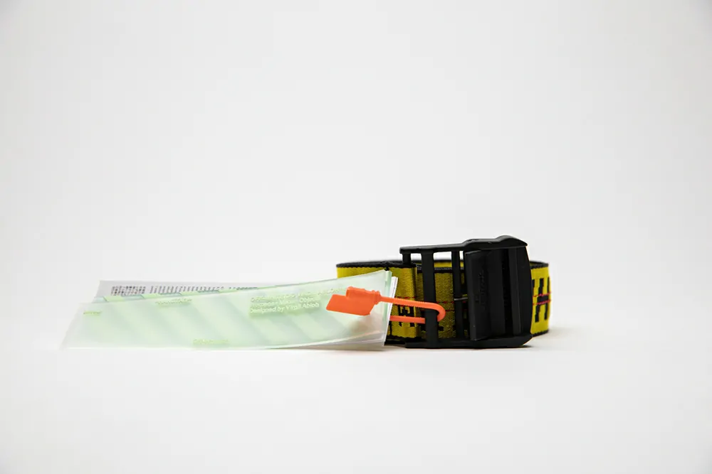 off-white industrial belt yellow/black