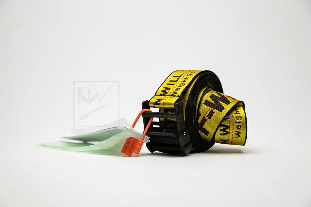 off-white industrial belt yellow/black