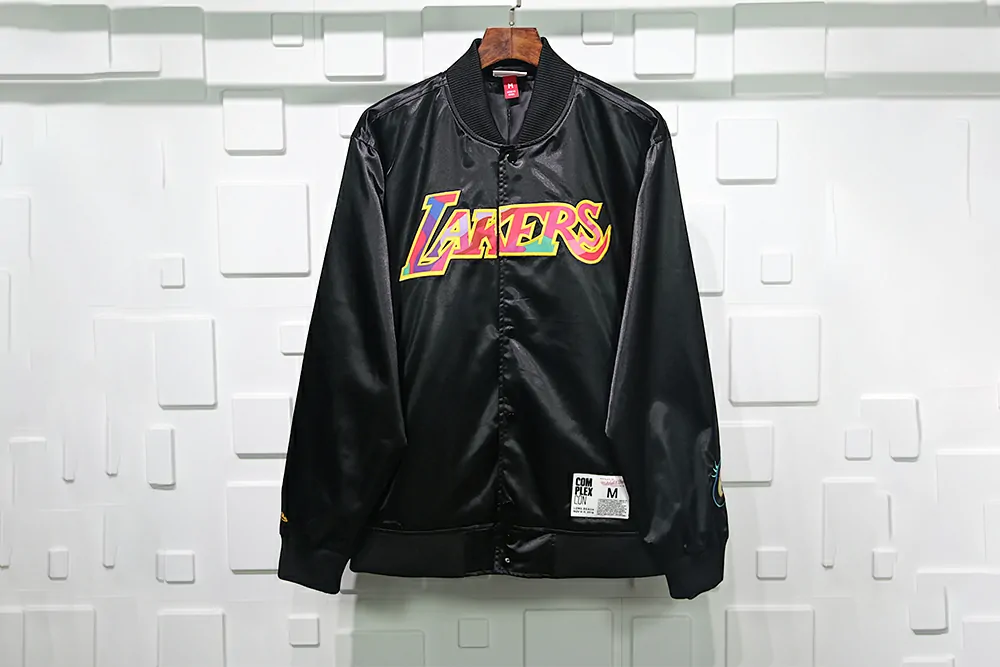 lakers x murakami mitchell & ness black jacket