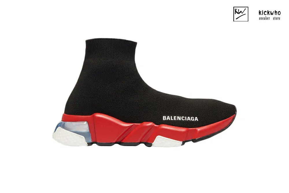 balenciaga speed clear sole black red