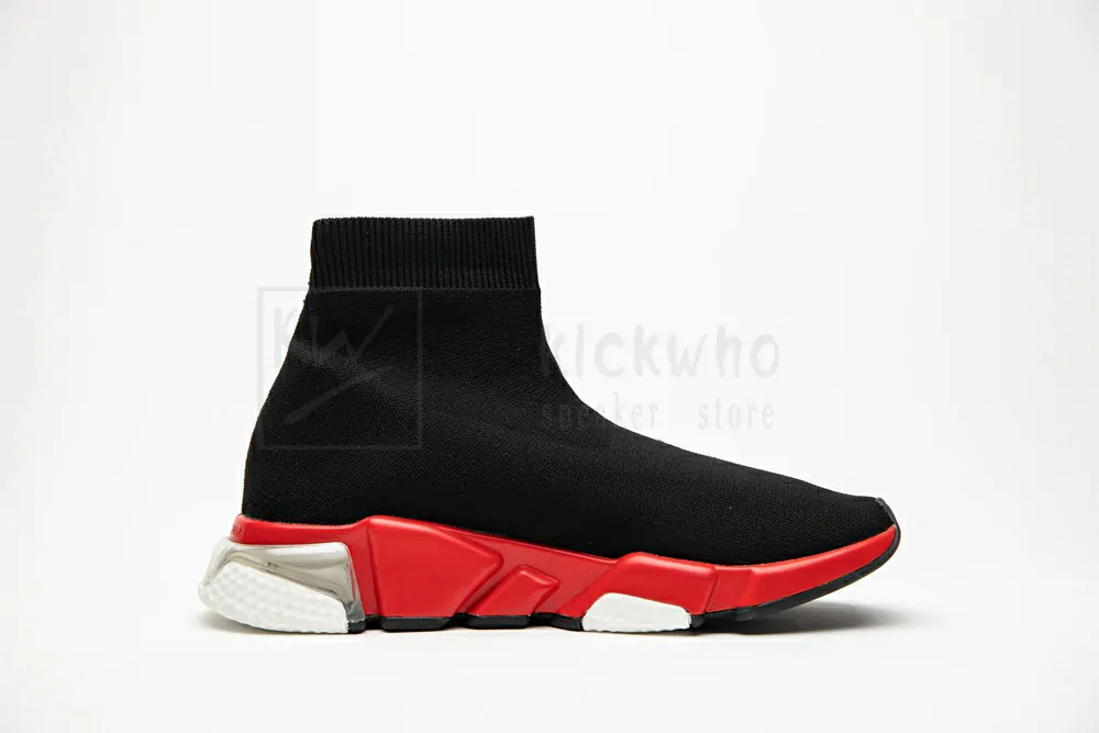 balenciaga speed clear sole black red