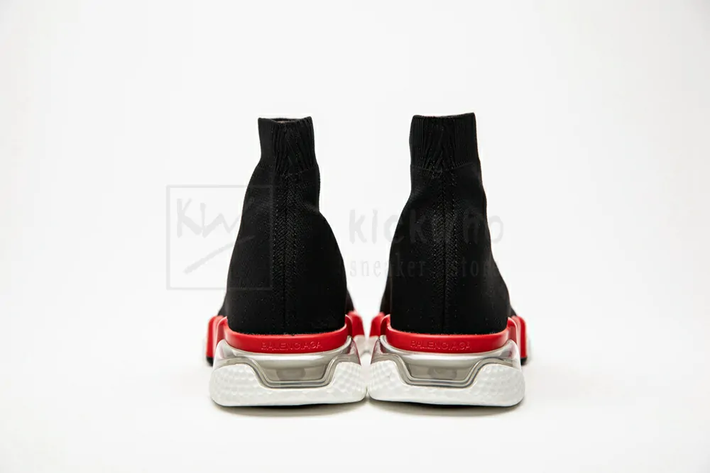 balenciaga speed clear sole black red