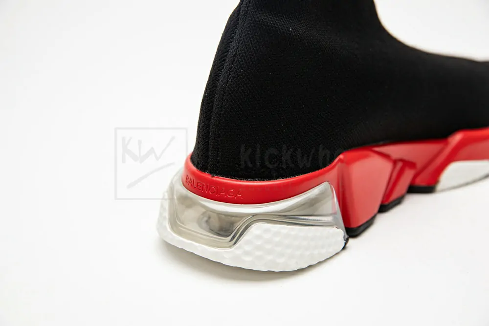 balenciaga speed clear sole black red