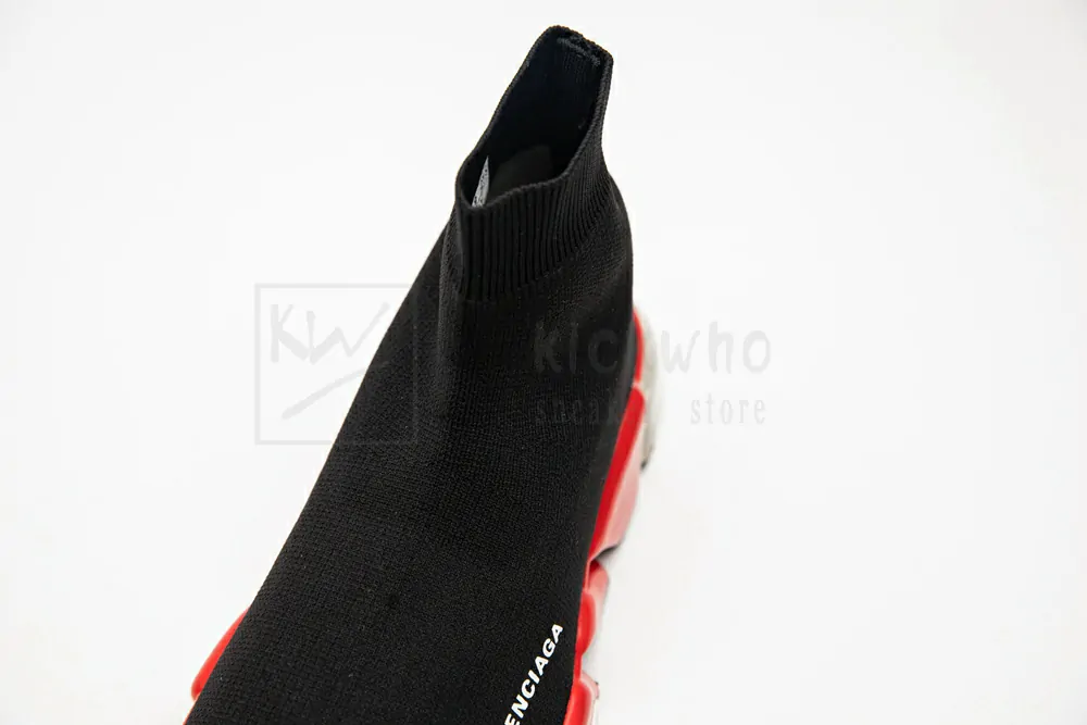 balenciaga speed clear sole black red