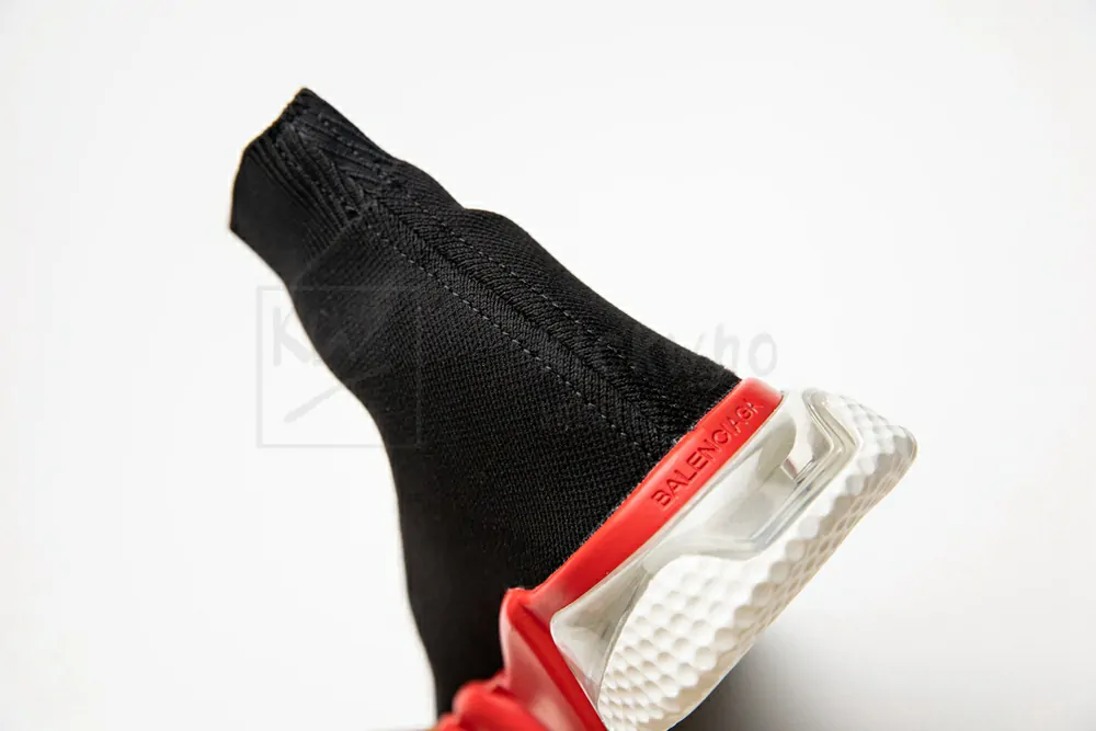 balenciaga speed clear sole black red