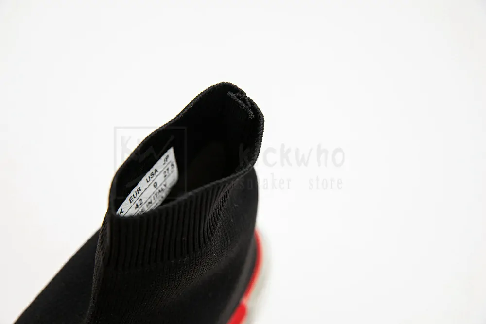 balenciaga speed clear sole black red