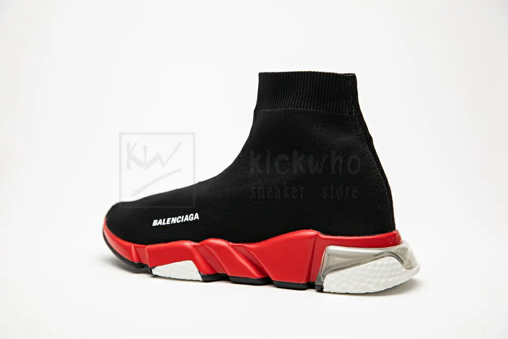 balenciaga speed clear sole black red