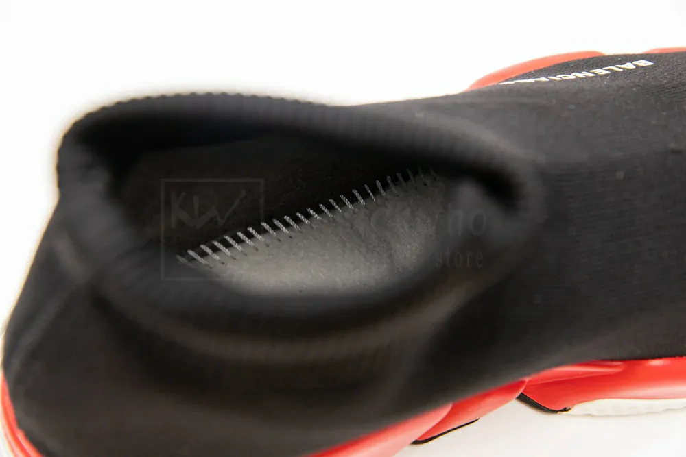 balenciaga speed clear sole black red