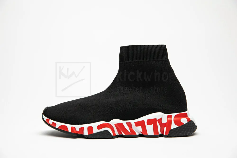 balenciaga graffiti speed red sole