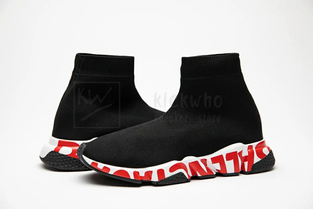 balenciaga graffiti speed red sole