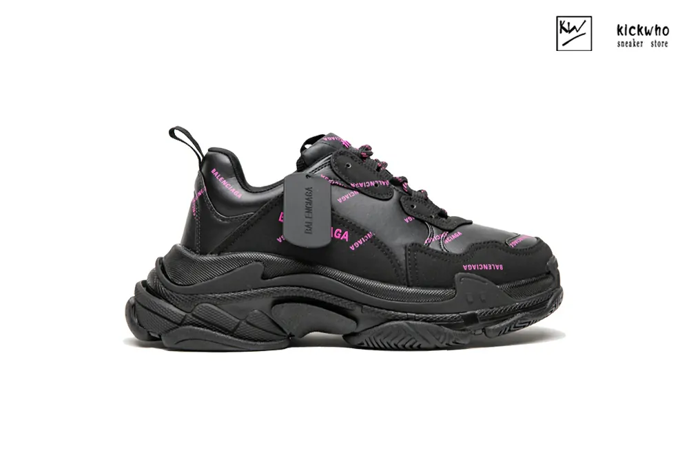 balenciaga triple s trainer &quotallover logo - black fluo pink"