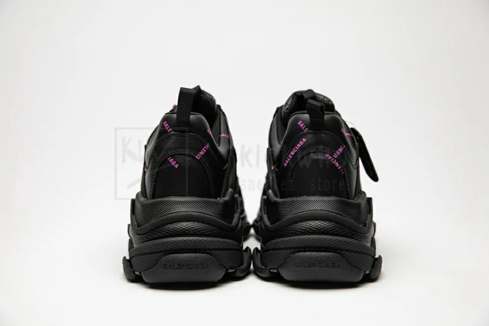 balenciaga triple s trainer "allover logo - black fluo pink"