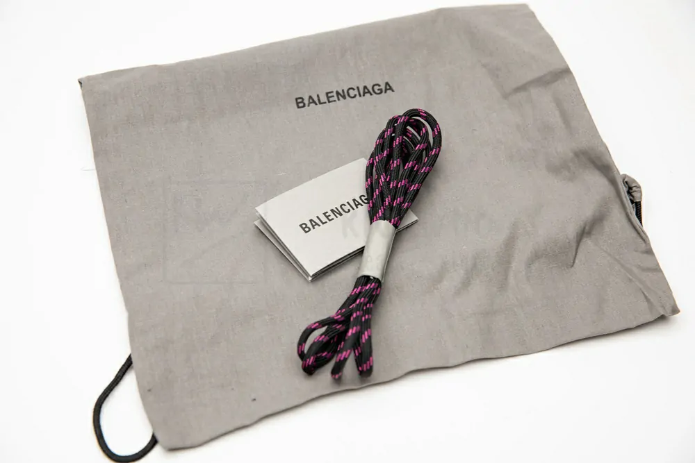 balenciaga triple s trainer "allover logo - black fluo pink"