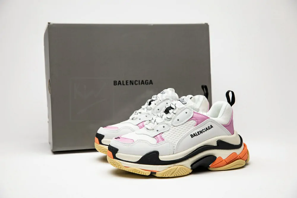 balenciaga triple s  white orange