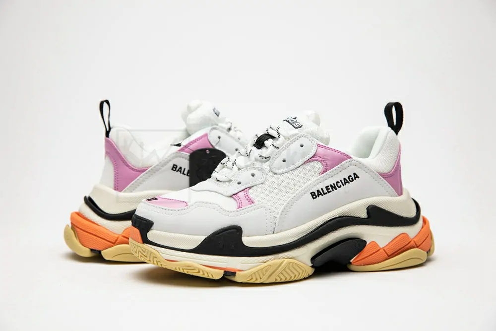 balenciaga triple s  white orange