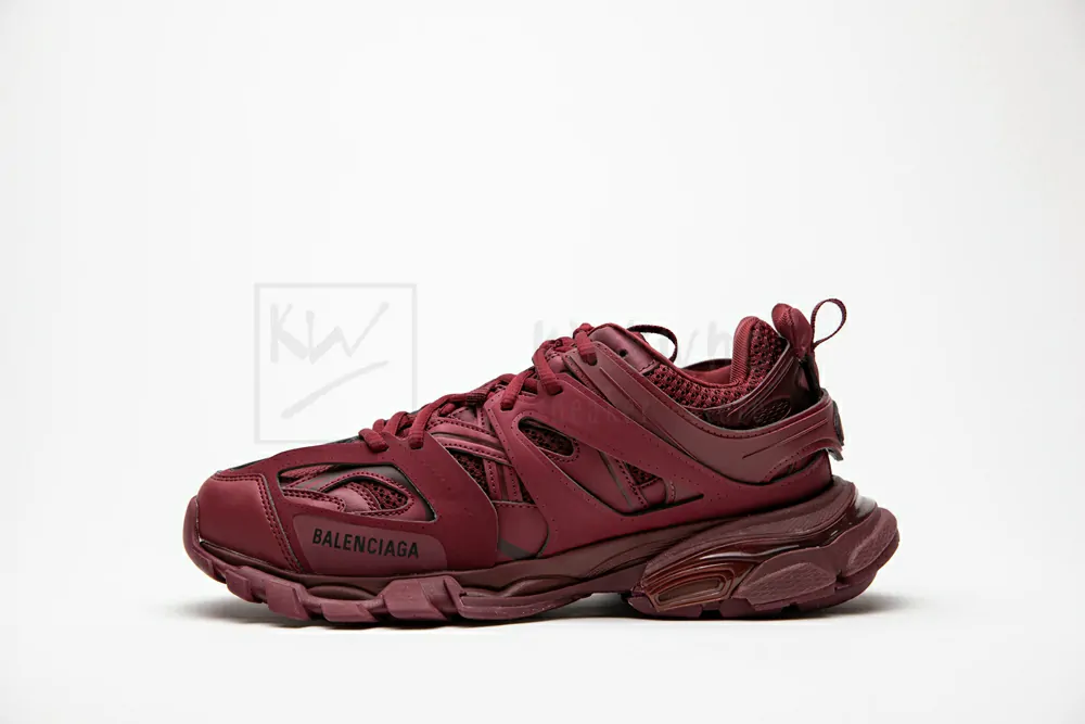 balenciaga track trainer plum red