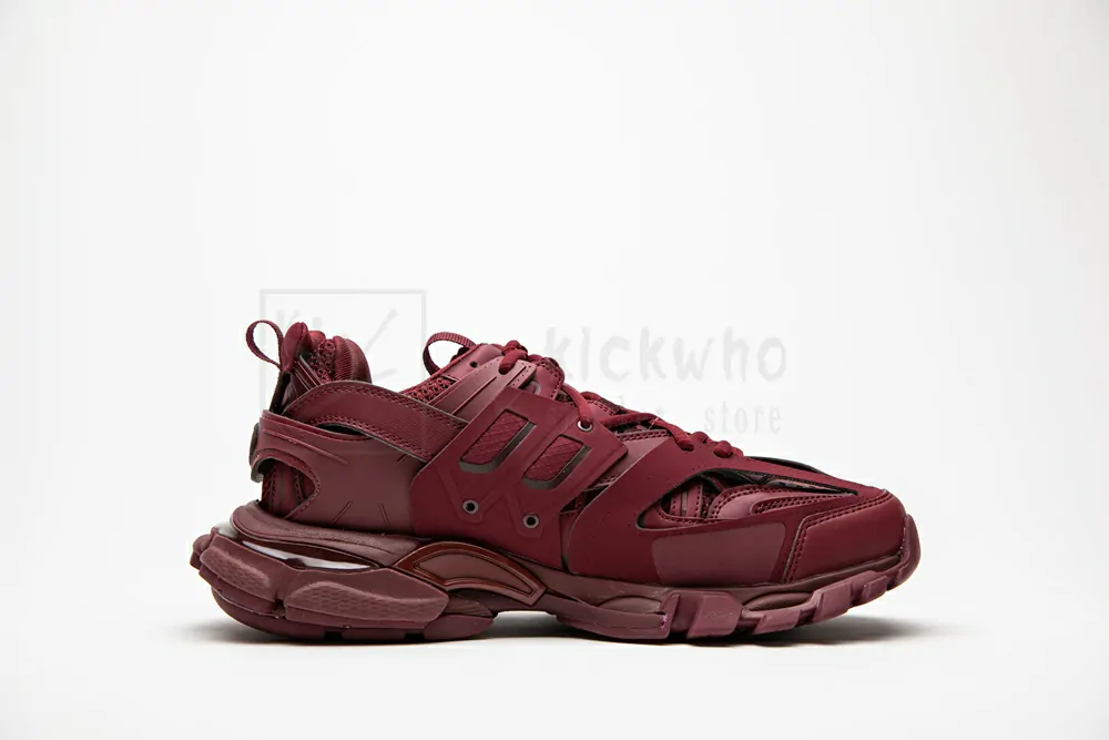 balenciaga track trainer plum red