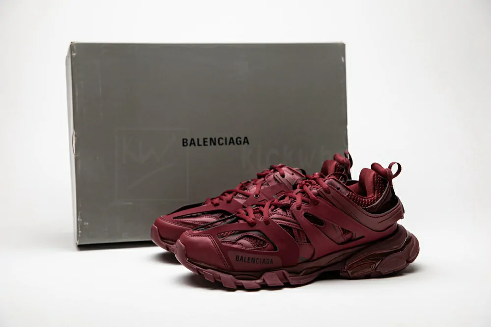 balenciaga track trainer plum red