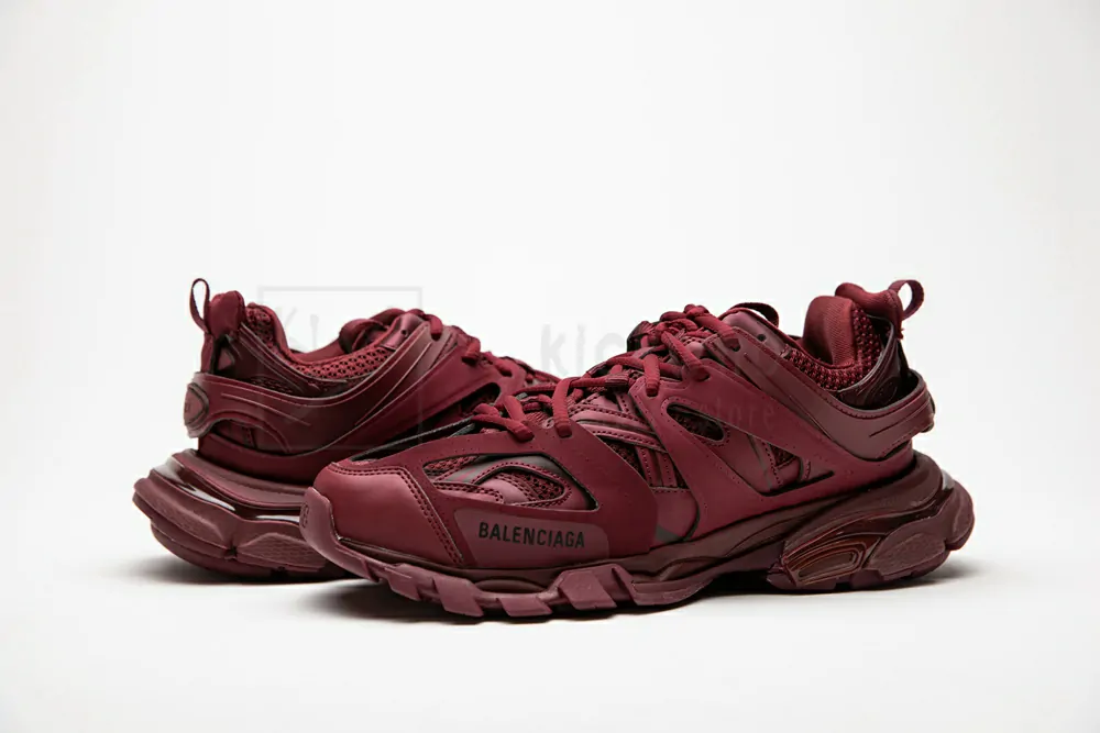 balenciaga track trainer plum red