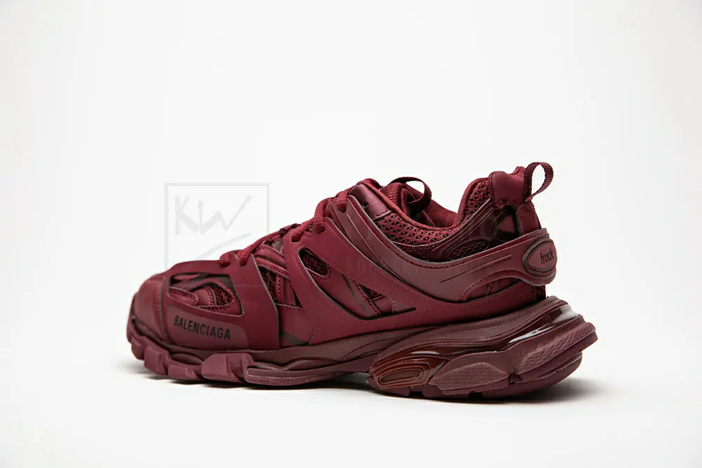 balenciaga track trainer plum red