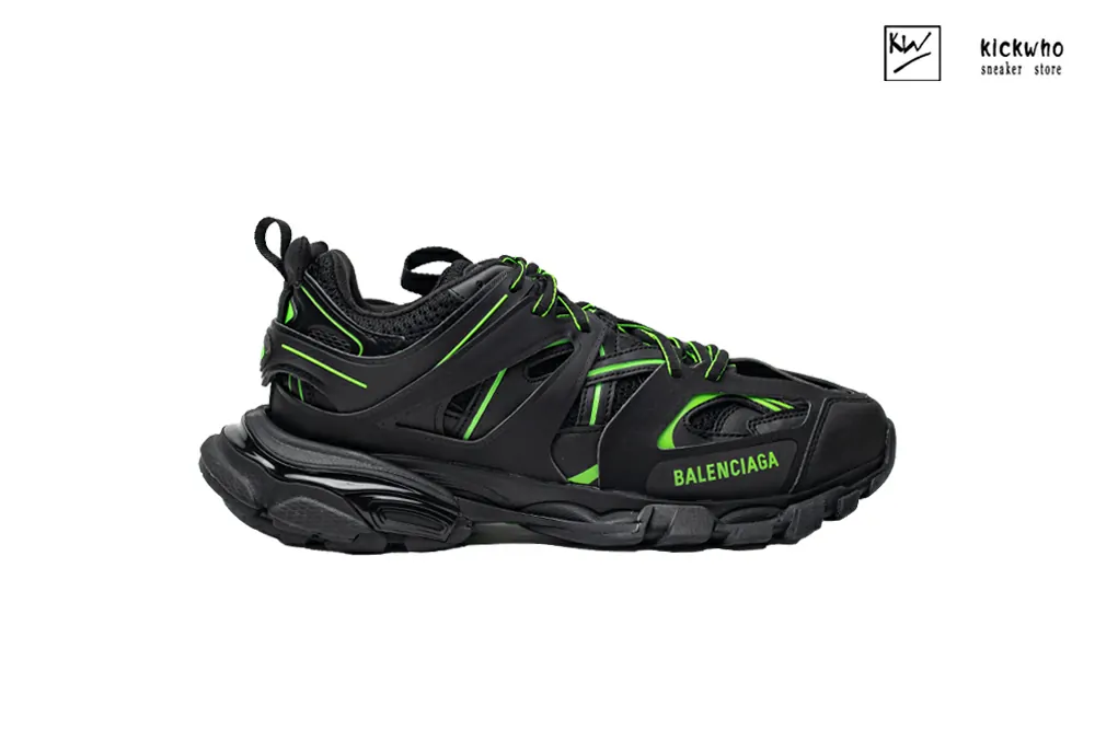 Ba*len*cia*ga track trainer black green logo