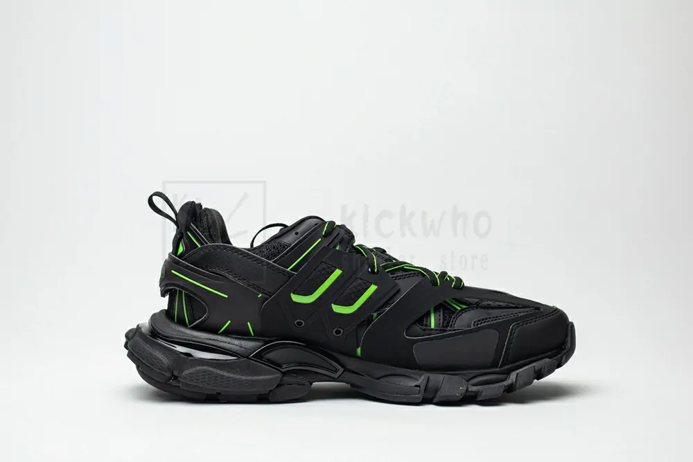 balenciaga track trainer black green logo