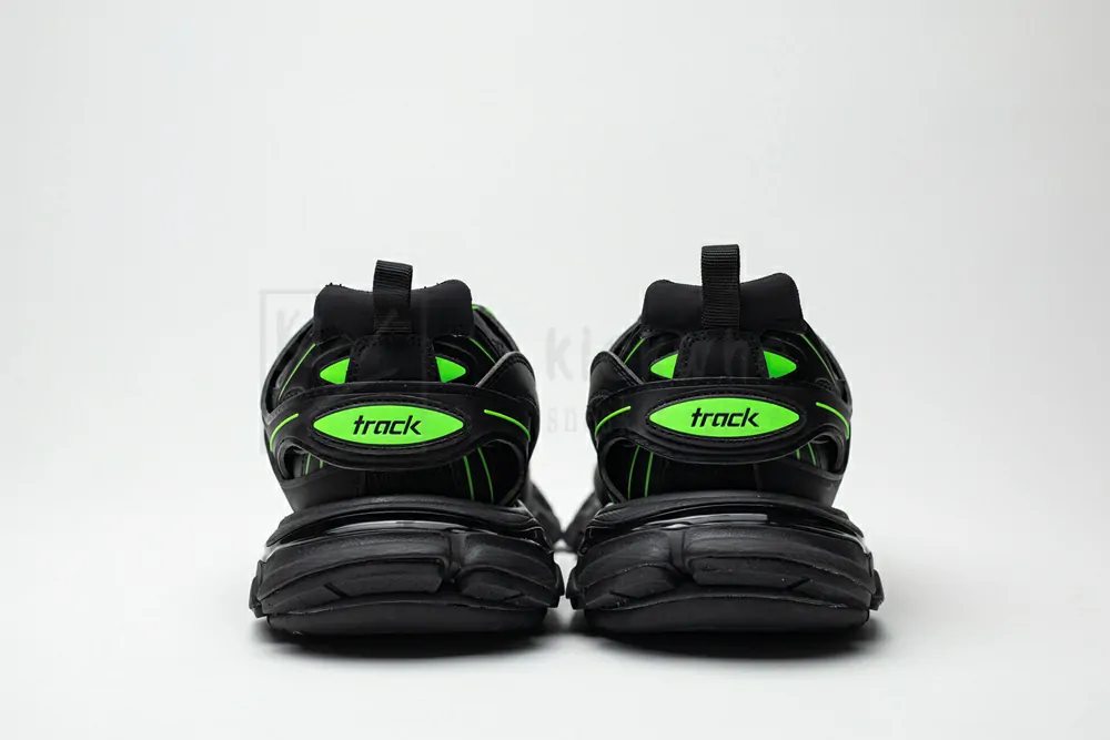 balenciaga track trainer black green logo