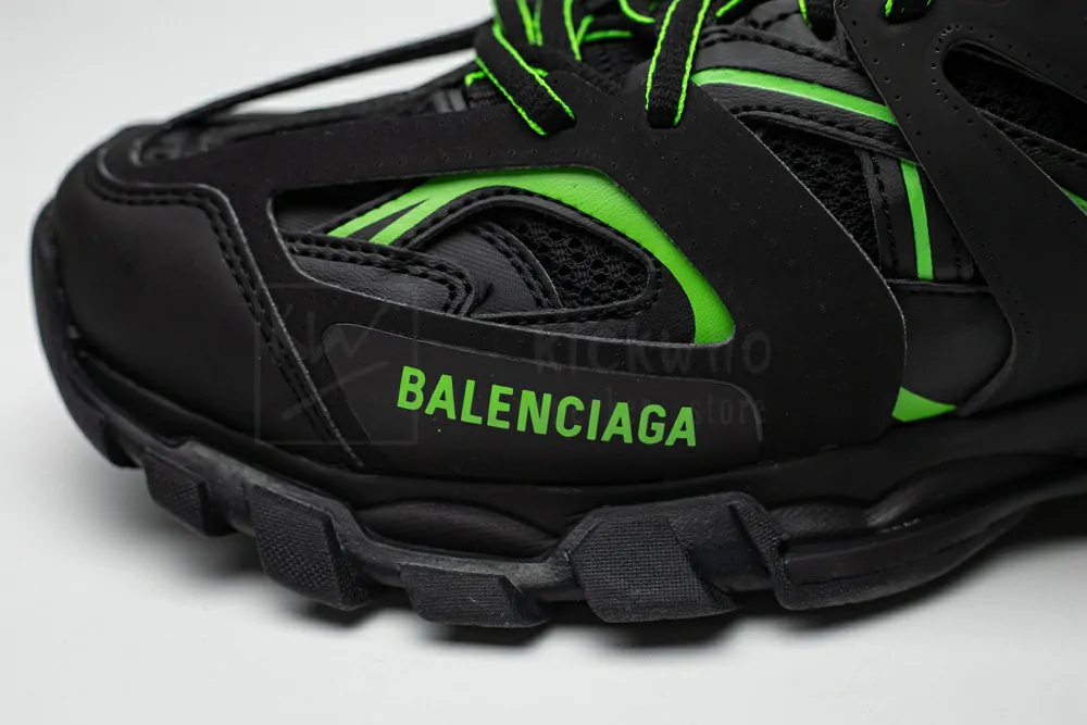 balenciaga track trainer black green logo