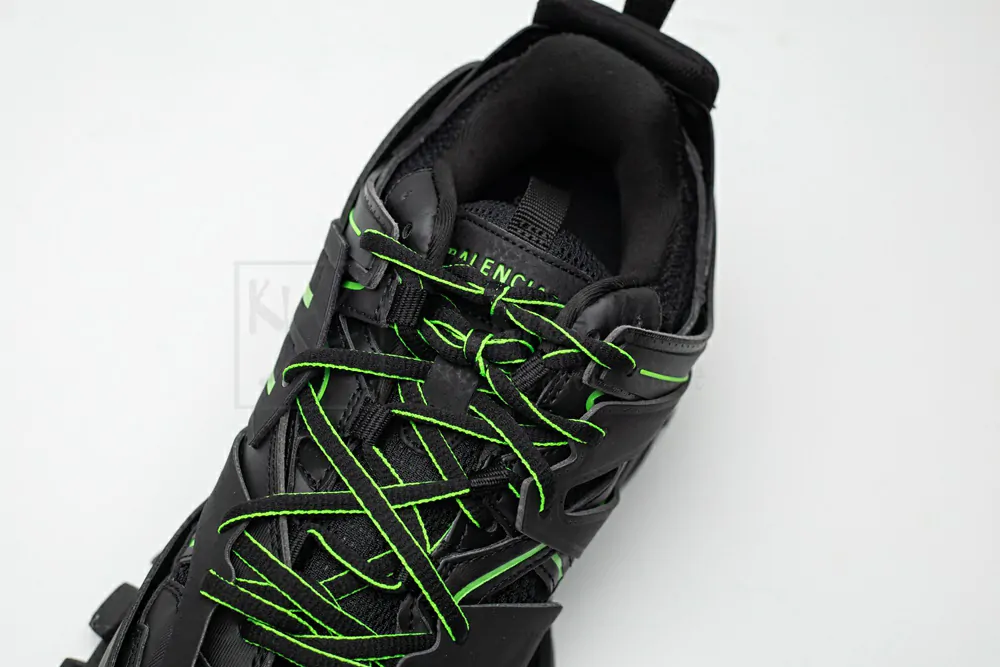 balenciaga track trainer black green logo