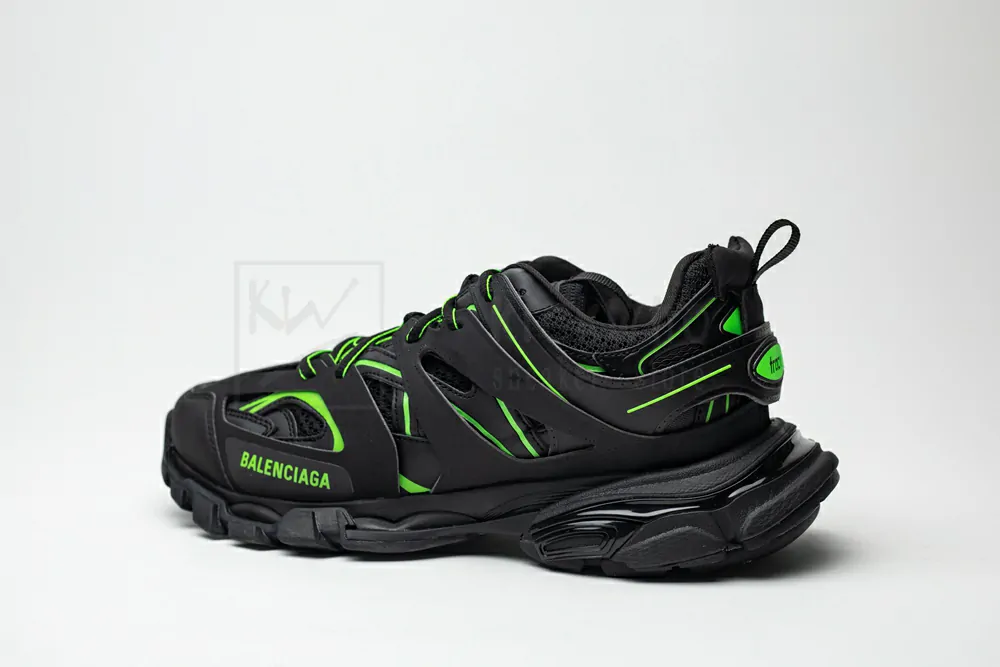 balenciaga track trainer black green logo