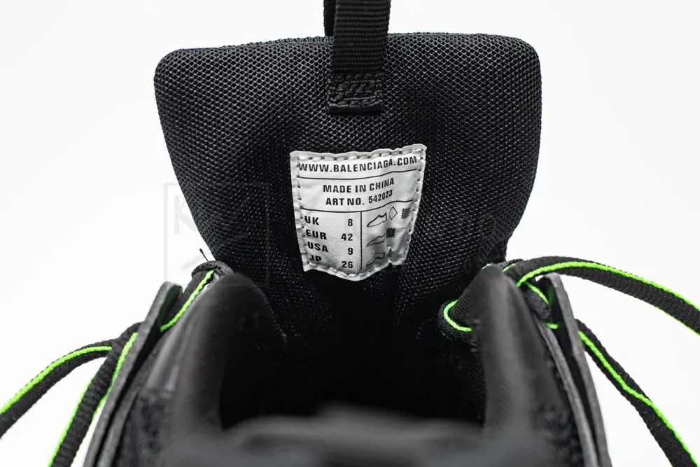 balenciaga track trainer black green logo