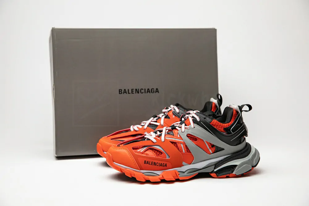 balenciaga track trainer orange grey