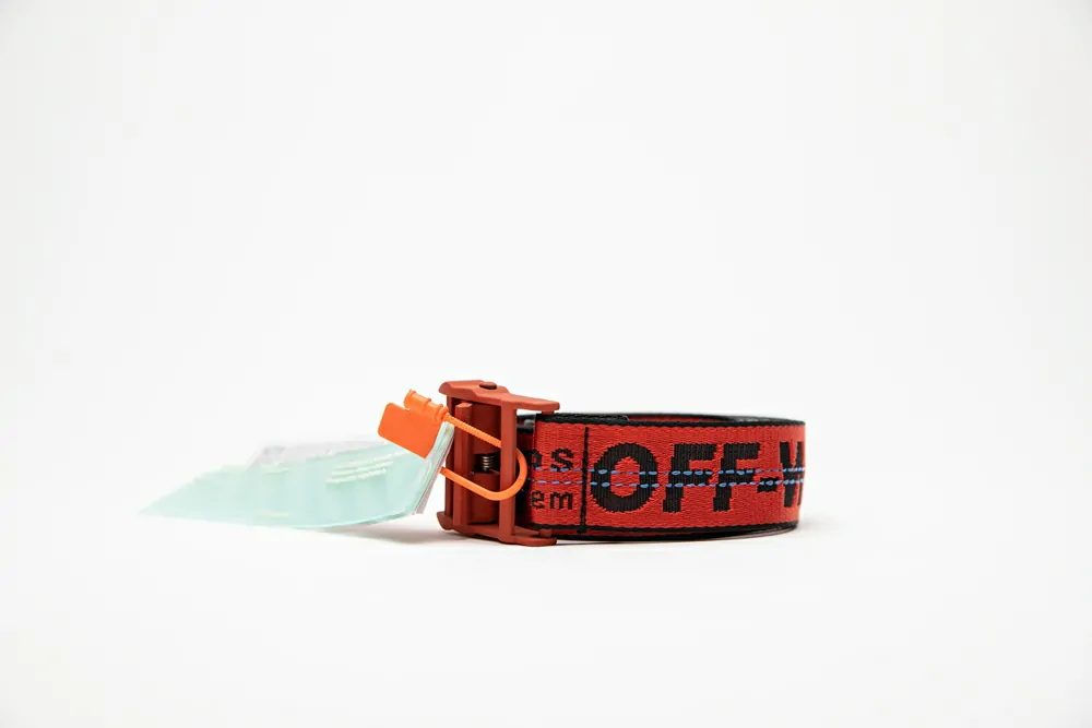 off-white industrial belt red