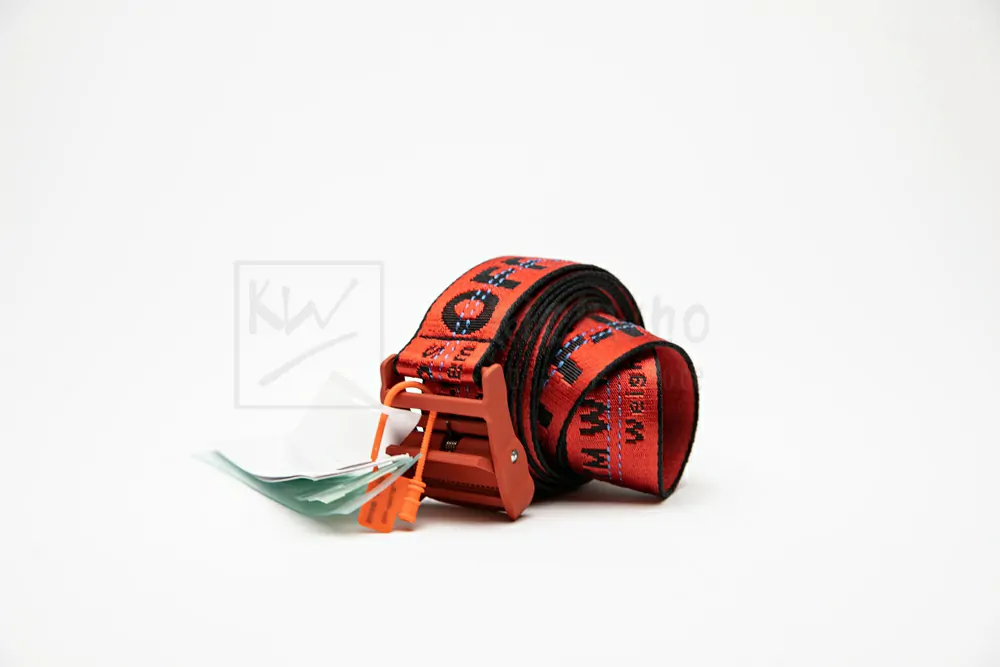 off-white industrial belt red