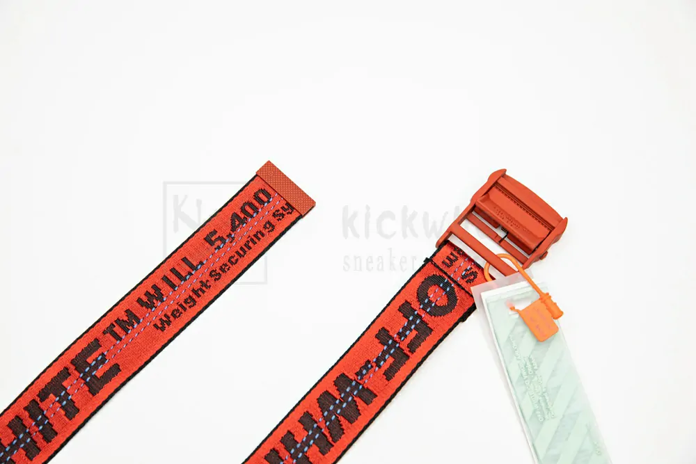 off-white industrial belt red