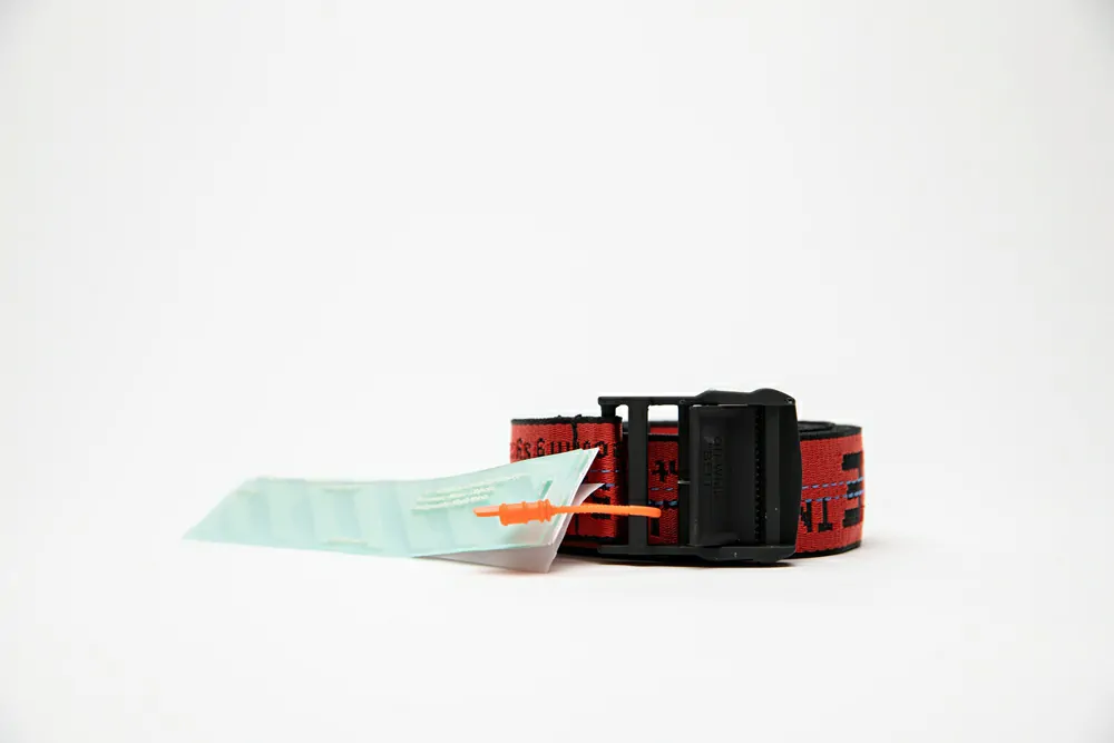 off-white industrial belt red/black