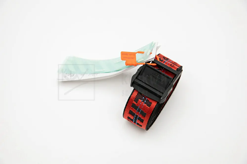 off-white industrial belt red/black