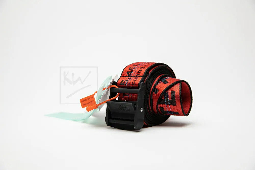 off-white industrial belt red/black