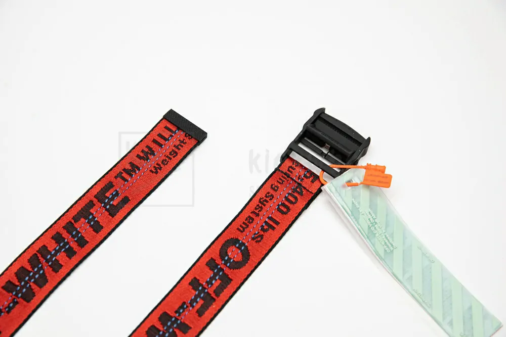 off-white industrial belt red/black