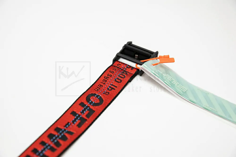 off-white industrial belt red/black