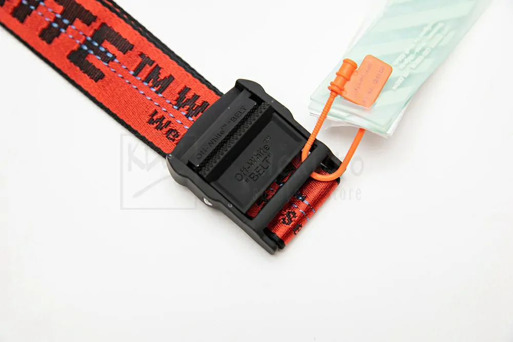 off-white industrial belt red/black