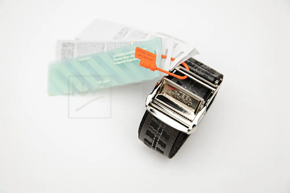 off-white industrial belt grey/silver