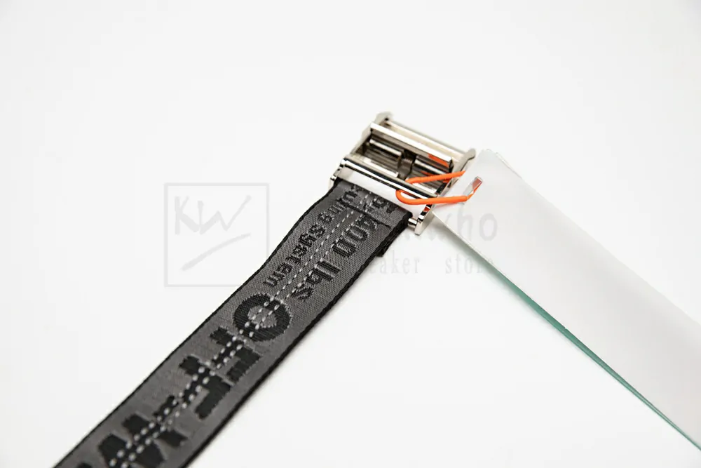 off-white industrial belt grey/silver