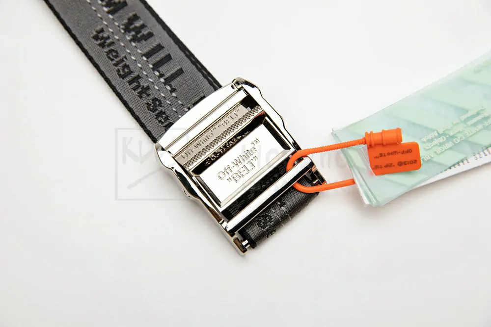 off-white industrial belt grey/silver