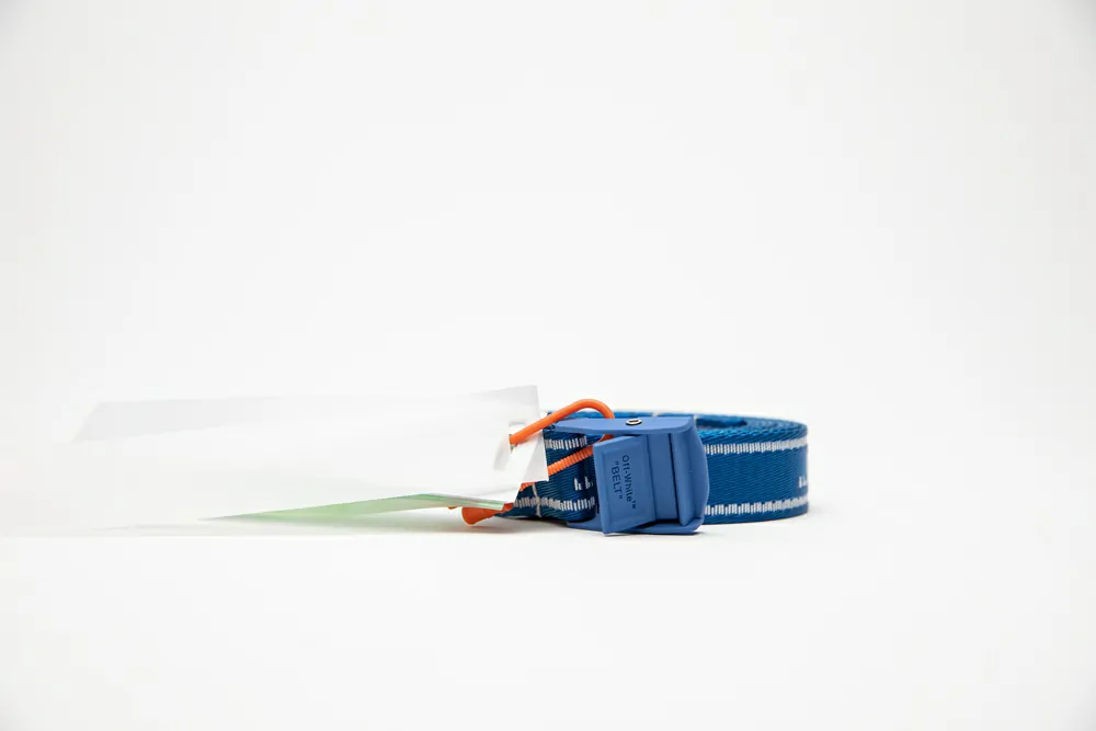 off-white industrial belt dark blue