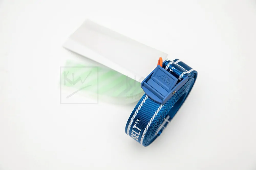 off-white industrial belt dark blue