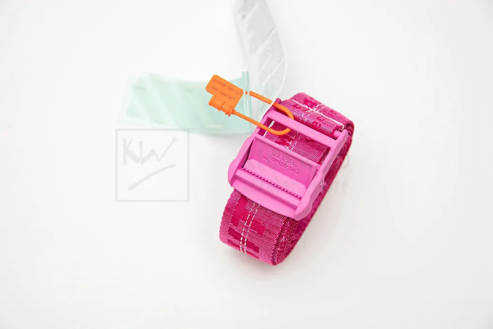 off-white industrial belt pink