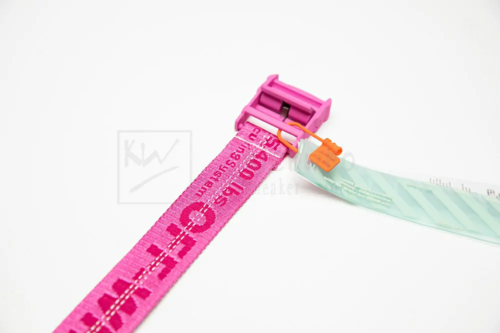 off-white industrial belt pink