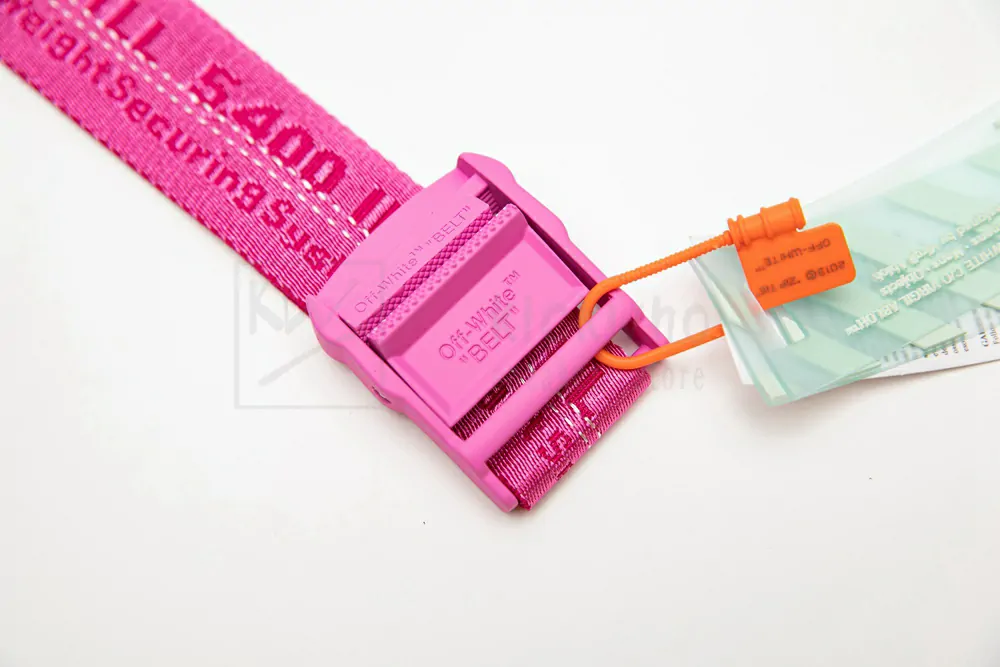 off-white industrial belt pink